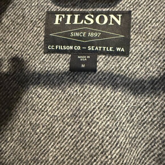 Filson Wool Jacket Gray Black - US Men's M - Picture 2 of 7